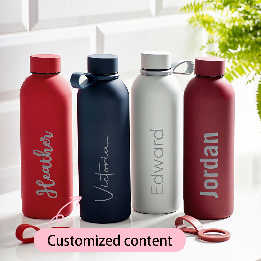 Sports Water Bottle Insulated - 맞춤형 각인 이름 스테인리스 스틸 물병,