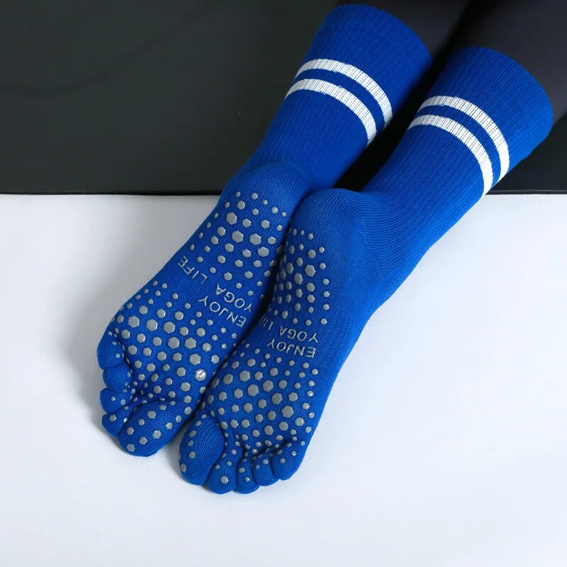 Yoga Mat - 여성 통기성 요가 양말 미드 튜브