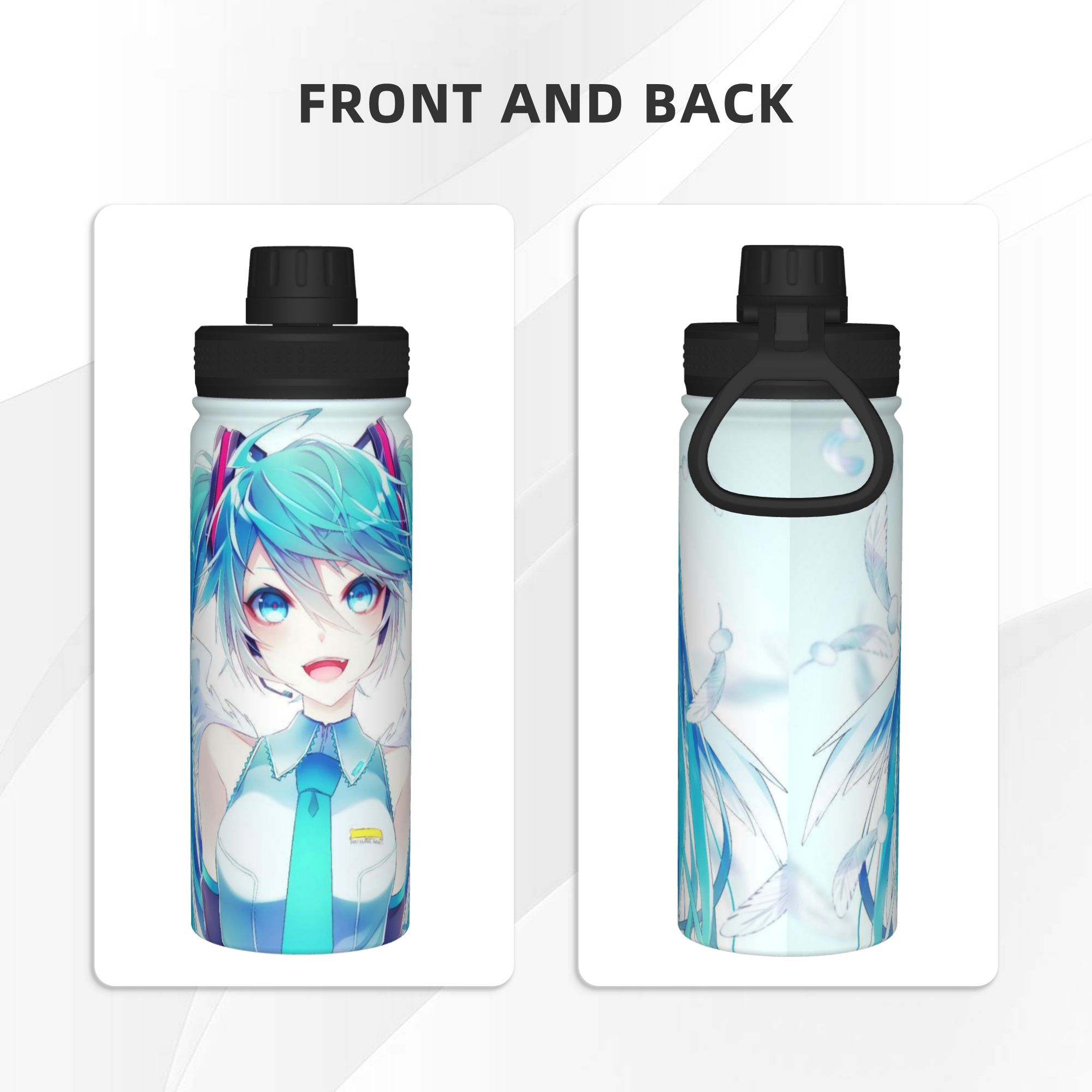 애니메이션 ‘하츠네 미쿠’ 디자인의 18온스 스포츠용  - Sports Water Bottle Insulated 리뷰 및 가격