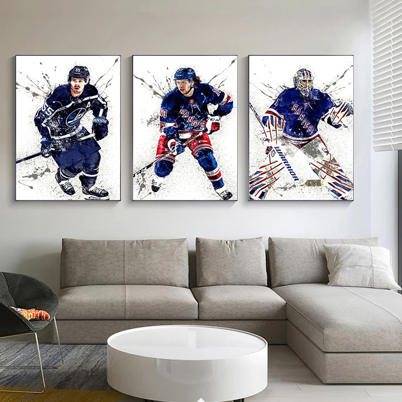추상적 아이스 하키 초상화 스포츠 캔버스 페인팅, 스포 - Sports Equipment Poster 리뷰 및 가격