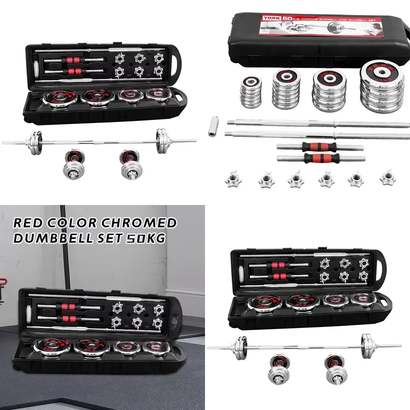 2026년형 50kg 조절식 주철 덤벨 세트, 빨간색  - Dumbbell Set 리뷰 및 가격