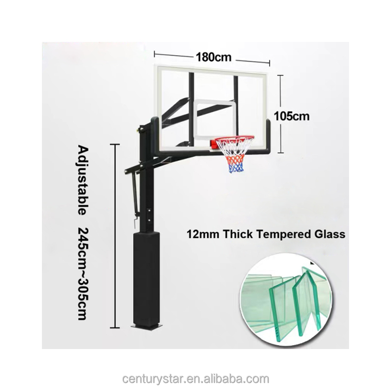 고품질 강화유리 백보드가 있는 매립형 농구대, 높이 조 - Basketball Hoop 리뷰 및 가격
