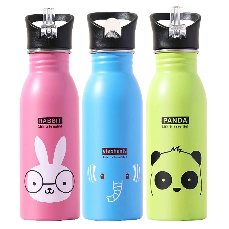 500ML 스테인리스 스틸 물병 빨대 포함 귀여운 물병 - Sports Equipment 5 Years Old 리뷰 및 가격