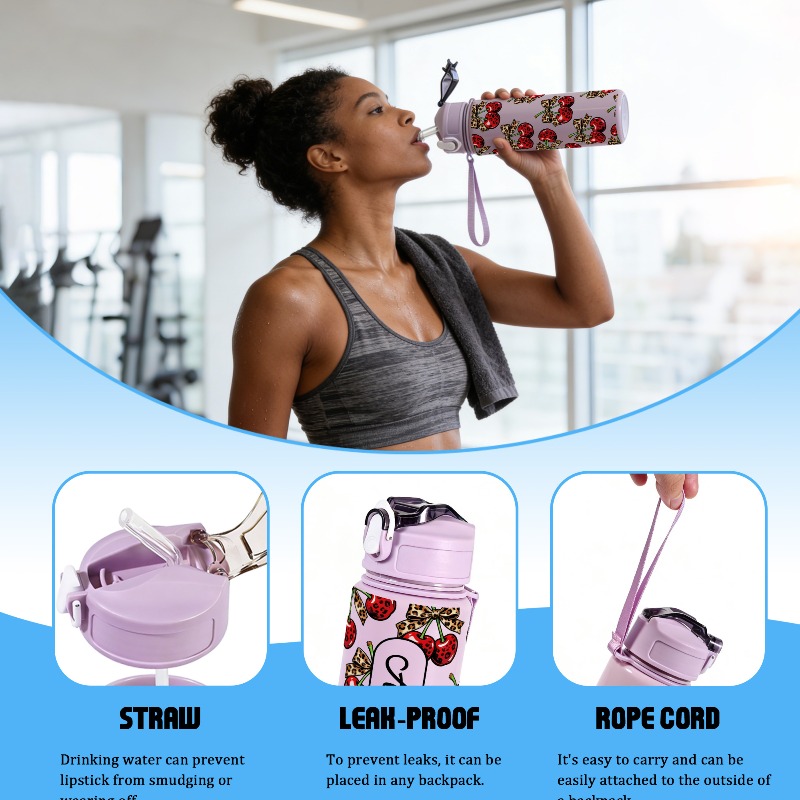 개인 맞춤형 25온스 대용량 체리 디자인의 누수 방지  - Sports Water Bottle Insulated 리뷰 및 가격