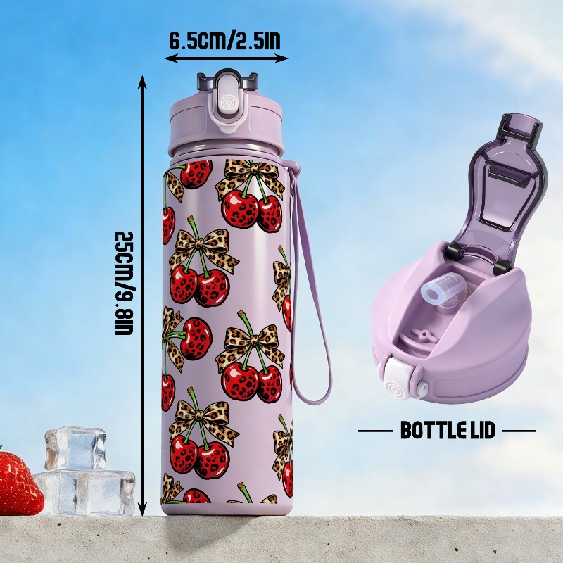 개인 맞춤형 25온스 대용량 체리 디자인의 누수 방지  - Sports Water Bottle Insulated 리뷰 및 가격