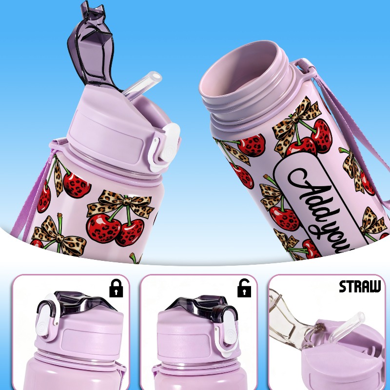 개인 맞춤형 25온스 대용량 체리 디자인의 누수 방지  - Sports Water Bottle Insulated 리뷰 및 가격